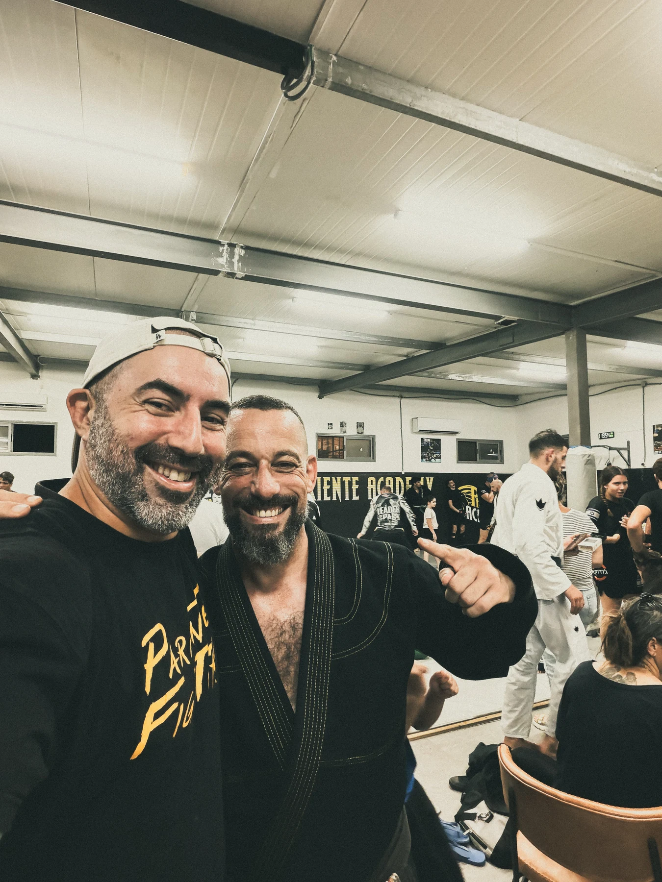 Shabi Shilon with a student at a BJJ event